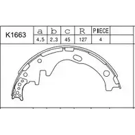 Тормозные колодки, комплект ASIMCO 4279154 ZZABL 9 DCC23S8 K1663