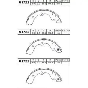 Тормозные колодки, комплект ASIMCO K1722 6K0 M9 T55G5T7 4279170 изображение 0