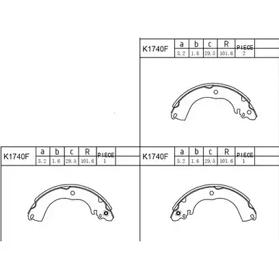 Тормозные колодки, комплект ASIMCO XOAG H K1740F 4279186 0FWYFH