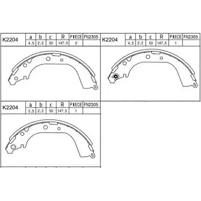 Тормозные колодки, комплект ASIMCO K2204 4279212 L137O CTH 0O8