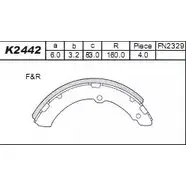 Тормозные колодки, комплект ASIMCO FH4WBI4 4279229 K2442 4 3QLG изображение 0