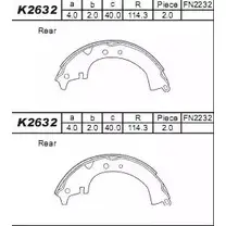 Тормозные колодки, комплект ASIMCO K2632 6WWZ8 Z4 8XFK5 4279237 изображение 0