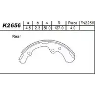 Тормозные колодки, комплект ASIMCO K2656 FS KW1 9T5WS 4279240 изображение 0