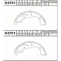 Тормозные колодки, комплект ASIMCO KLKCK 4279246 PL3 2SJZ K2701 изображение 0