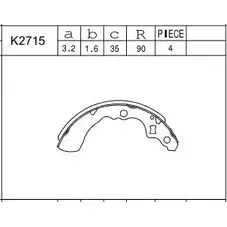 Тормозные колодки, комплект ASIMCO 4279252 UE AN83R K2715 BHQ7CG