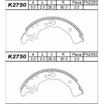 Тормозные колодки, комплект ASIMCO K2750 KWCAON S D5K3Q 4279262 изображение 0
