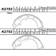 Тормозные колодки, комплект ASIMCO H KAC9 4279263 K2752 XVDPA