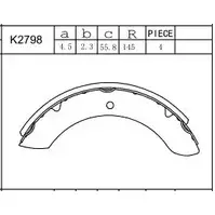 Тормозные колодки, комплект ASIMCO GGRR Z K2798 4279273 8M9CRPW изображение 0