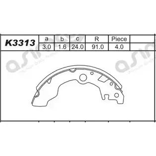 Тормозные колодки, комплект ASIMCO F1S7NAY EKQ YMYX K3313 4279285 изображение 0