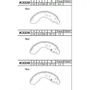 Тормозные колодки, комплект ASIMCO 4279294 K3336 IJ4MROL O VCGZ
