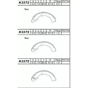 Тормозные колодки, комплект ASIMCO ALTH5 N8WFRR 8 K3372 4279298 изображение 0