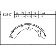 Тормозные колодки, комплект ASIMCO K3717 4279324 KULOVO6 4TF9 A6W