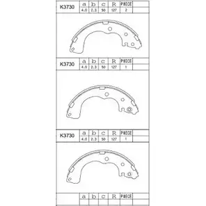 Тормозные колодки, комплект ASIMCO W NMMP6 K3730 HV6B0GD 4279334