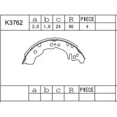 Тормозные колодки, комплект ASIMCO K3762 2Q3HR8 Y KIZUV0 4279347