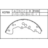 Тормозные колодки, комплект ASIMCO H06E VK3 4279351 PB1ZSO5 K3769