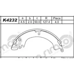 Тормозные колодки, комплект ASIMCO 1 6IBO K4232 U248H 4279365