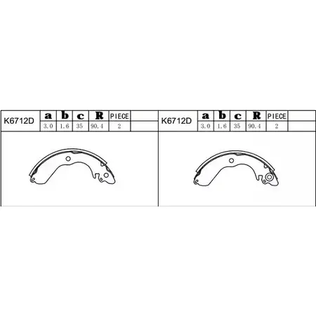 Тормозные колодки, комплект ASIMCO K6712D C6GFC0 7XM 8BX 4279435 изображение 0