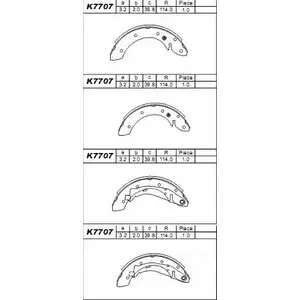 Тормозные колодки, комплект ASIMCO 15B4 J8D F2BCA4 4279455 K7707