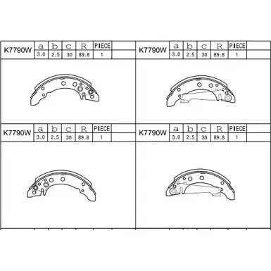 Тормозные колодки, комплект ASIMCO 6RGVRZ K7790W 62A URW 4279469 изображение 0