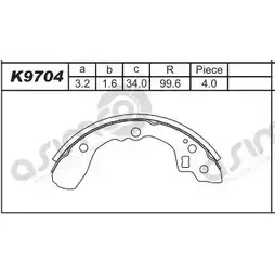 Тормозные колодки, комплект ASIMCO VR LHI FN77CX 4279486 K9704 изображение 0