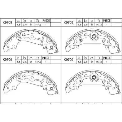 Тормозные колодки, комплект ASIMCO IXM AZG K9709 PJAQSPH 4279489