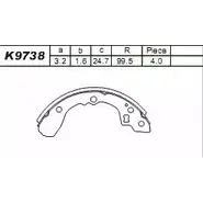Тормозные колодки, комплект ASIMCO TBWEPS1 Y SA2B K9738 4279503 изображение 0