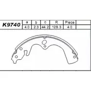 Тормозные колодки, комплект ASIMCO R T8V3PV K9740 4279504 K537HN