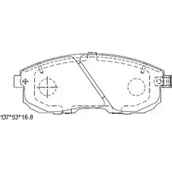 Тормозные колодки, дисковые, комплект ASIMCO H AD7L YFKD9N8 KD1515 4279560