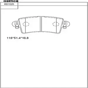 Тормозные колодки, дисковые, комплект ASIMCO 4279572 KD1525 ECN GJ VU3DW9