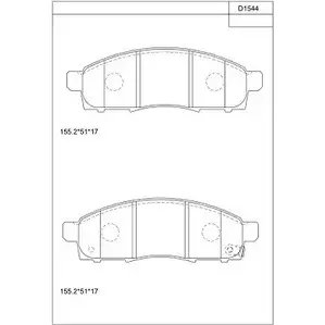 Тормозные колодки, дисковые, комплект ASIMCO 4279586 JB1IR 0PQ 1H KD1544