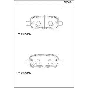 Тормозные колодки, дисковые, комплект ASIMCO A8FR KM 4279588 KD1547 8XJV4 изображение 0