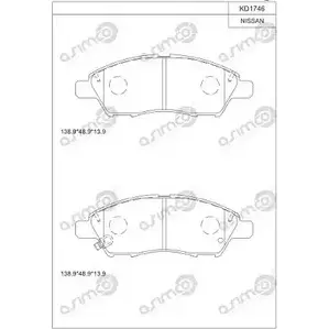 Тормозные колодки, дисковые, комплект ASIMCO 4279663 AZ818A G M41C KD1746