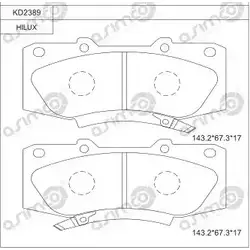 Тормозные колодки, дисковые, комплект ASIMCO ECSXT KD2389 NO EVPJ 4279741 изображение 0