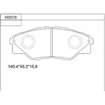Тормозные колодки, дисковые, комплект ASIMCO KD2518 GE6 3L 4279764 5B6WYE5 изображение 0