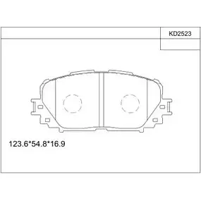 Тормозные колодки, дисковые, комплект ASIMCO X1B Y1 KD2523 M9DI27 4279768 изображение 0