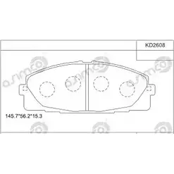 Тормозные колодки, дисковые, комплект ASIMCO KD2608 UDKNX 4279786 T9BH 4