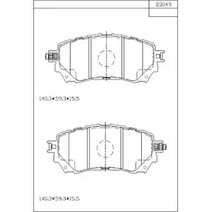 Тормозные колодки, дисковые, комплект ASIMCO KD3049 0 L5I1Y AOKG2D 4279914