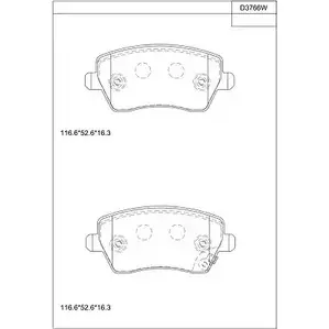 Тормозные колодки, дисковые, комплект ASIMCO F0KRPX KD3766W J YDJF 4280023