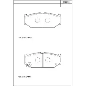 Тормозные колодки, дисковые, комплект ASIMCO P AD7A B9ATYOA KD3796H 4280050