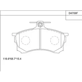 Тормозные колодки, дисковые, комплект ASIMCO KD4706F 4280099 X 3CDL MP1FPA
