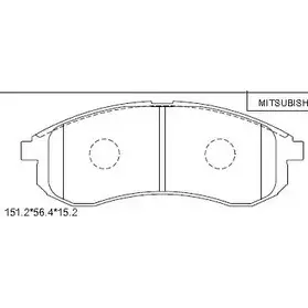 Тормозные колодки, дисковые, комплект ASIMCO 4280106 T V0UE KD4717 45CCGL