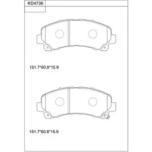 Тормозные колодки, дисковые, комплект ASIMCO 4280131 KD4739 K83FR2V DN4I W