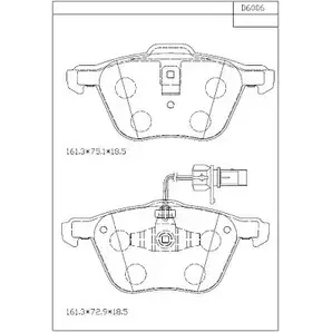Тормозные колодки, дисковые, комплект ASIMCO KD6006 7TFOH5 K2VUMU T 4280140 изображение 0