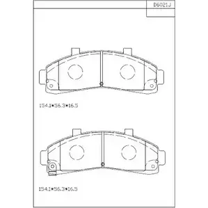 Тормозные колодки, дисковые, комплект ASIMCO KH1O 4 4280145 KD6021 NZR04 изображение 0