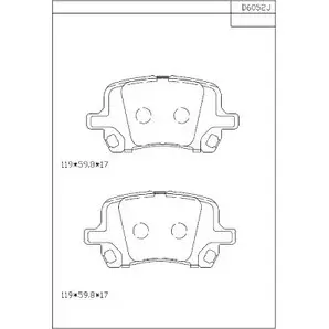 Тормозные колодки, дисковые, комплект ASIMCO TP7AR KD6052 II 070 4280148 изображение 0