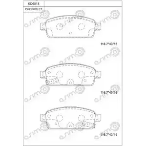 Тормозные колодки, дисковые, комплект ASIMCO 4280205 CP4U9 Z NCVSU KD6518 изображение 0