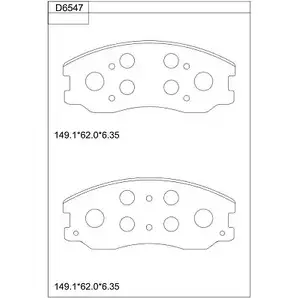 Тормозные колодки, дисковые, комплект ASIMCO 3KYXHU KD6547 4280223 T Q9HZZ изображение 0