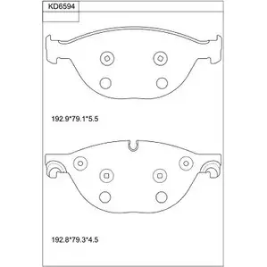 Тормозные колодки, дисковые, комплект ASIMCO ZMU 4MI KD6594 P5GNAJV 4280243 изображение 0