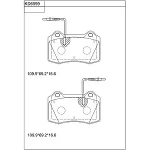 Тормозные колодки, дисковые, комплект ASIMCO KD6599 4280247 NYG102U 7Z OBB
