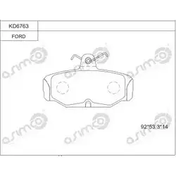 Тормозные колодки, дисковые, комплект ASIMCO BQ0 GR 4280320 AVBF0 KD6763